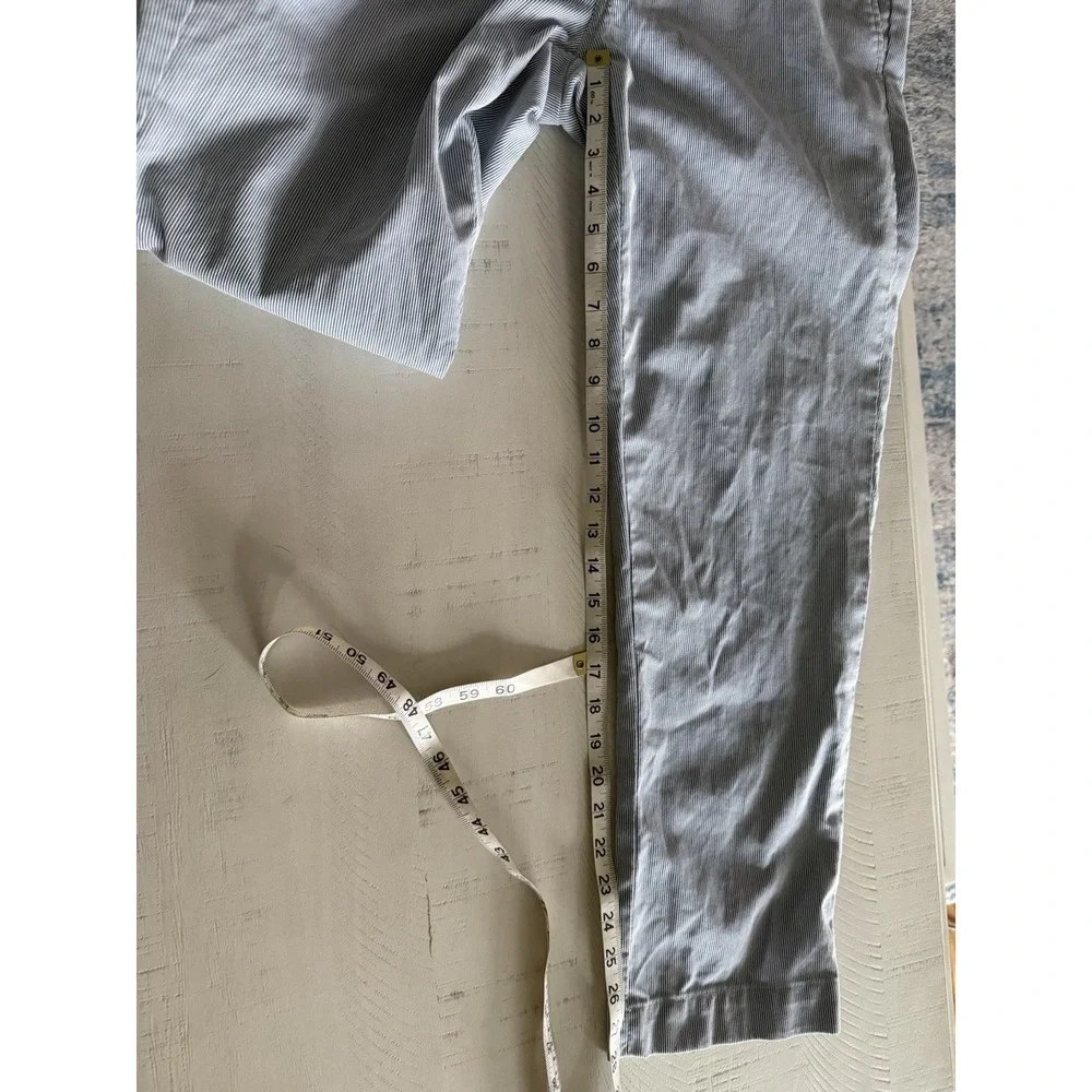 Polo Ralph‎ Lauren Men's 35x30 Slim Fit Chino Pants Blue White Pinstripe Preppy